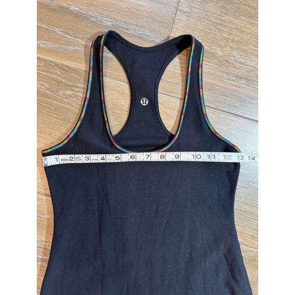 Lululemon black tank with multicolored stitching fits size medium - Picture 3 of 4